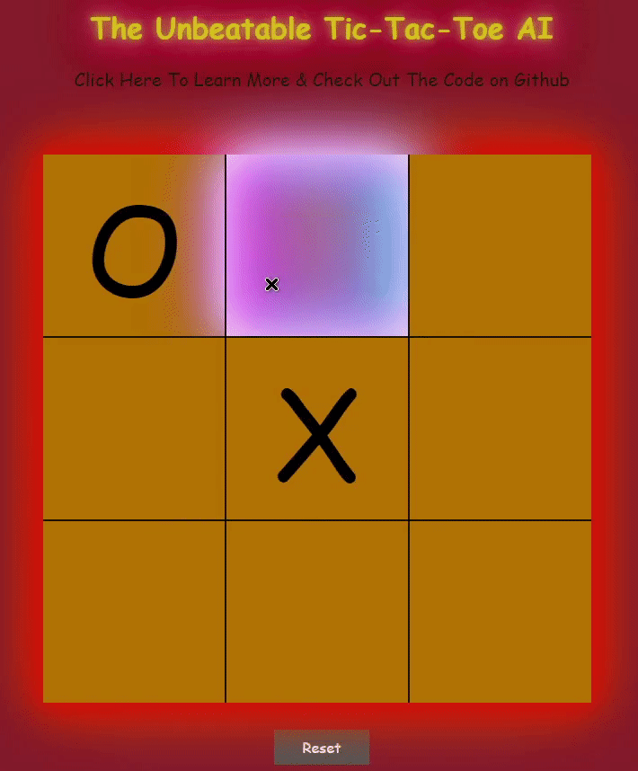 UNBEATABLE TIC-TAC-TOE AI (CLICK TO PLAY!)